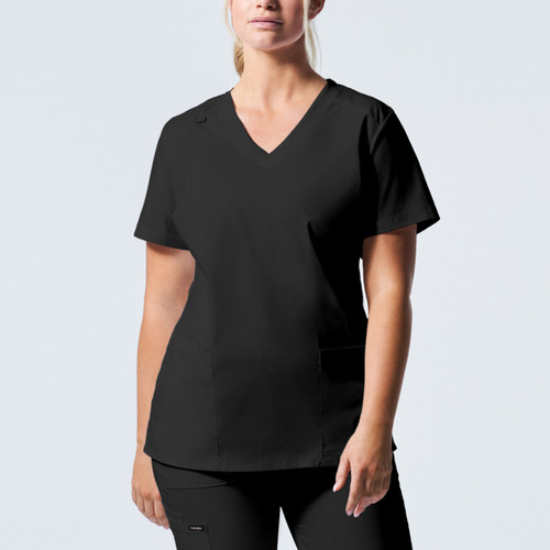 Women's Proflex V-Neck Top with embroidered logo [PA139-4160/AVP-BLACK]