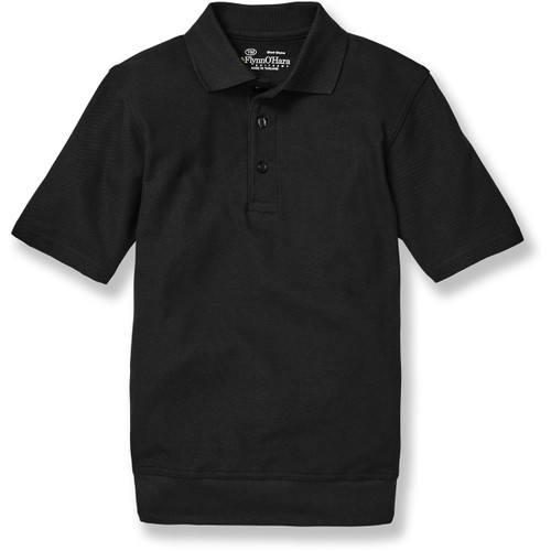 Short Sleeve Banded Bottom Polo Shirt with embroidered logo [IL002-9711-BEN-BLACK]