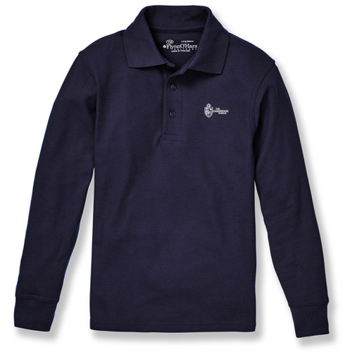 Long Sleeve Polo Shirt with embroidered logo [TX216-KNIT/OAK-DK NAVY]