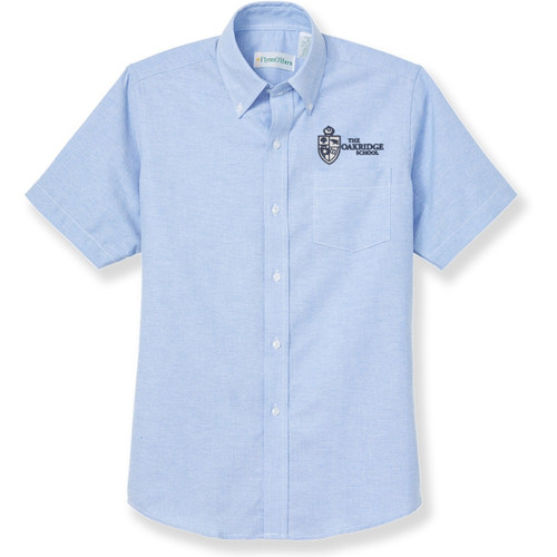 Short Sleeve Oxford Shirt with embroidered logo [TX216-OX-S OAK-BLUE]