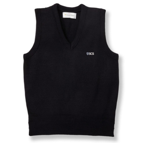 V-Neck Sweater Vest with embroidered logo [TX070-6600/SWC-NAVY]