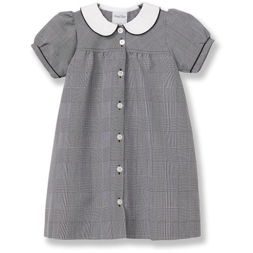Peter Pan Collared Dress w/Piping with embroidered logo [GA016-1013230C-BLK/WHT]