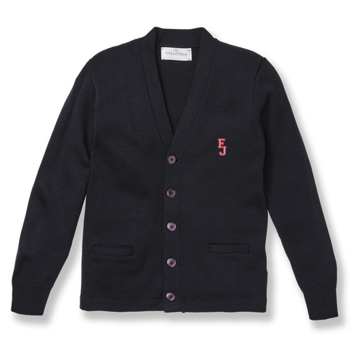 V-Neck Cardigan Sweater with embroidered logo [PA516-1001/FJ-NAVY]