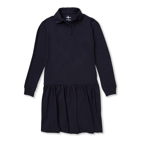 Long Sleeve Jersey Knit Dress with embroidered logo [RI005-7637/MEM-DK NAVY]