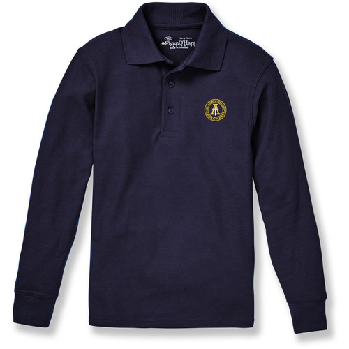 Long Sleeve Polo Shirt with embroidered logo [NY563-KNIT/AAF-DK NAVY]