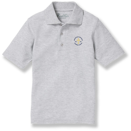Short Sleeve Polo Shirt with embroidered logo [NJ011-KNIT-A P-ASH]
