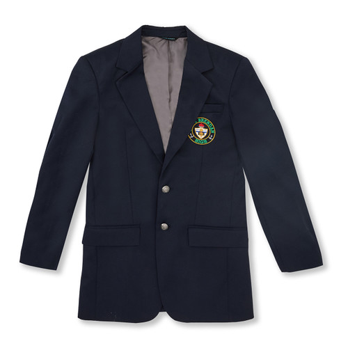 Men's Poly/Wool Blazer with embroidered logo [FL049-1054/BRN-NAVY]