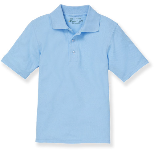 Short Sleeve Polo Shirt with heat transferred logo [TX141-KNIT-GHT-BLUE]
