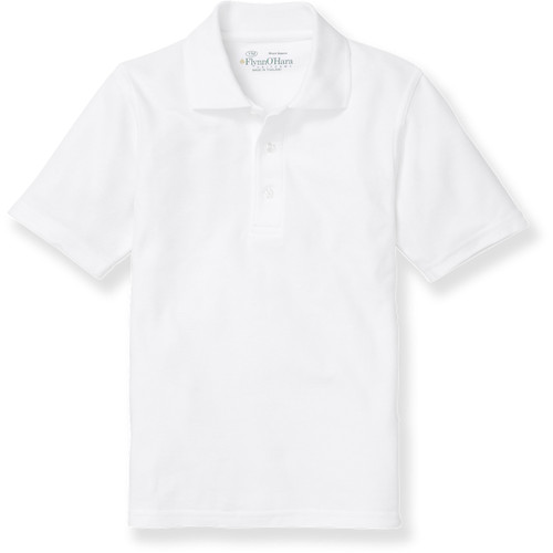 Short Sleeve Polo Shirt with heat transferred logo [TX144-KNIT-GHT-WHITE]