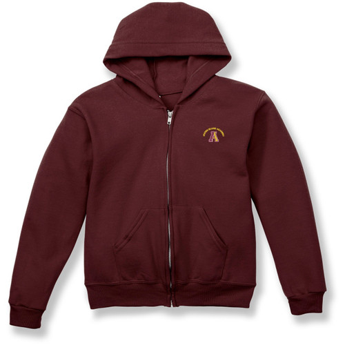 Full-Zip Hooded Sweatshirt with embroidered logo [NY172-993/STA-MAROON]