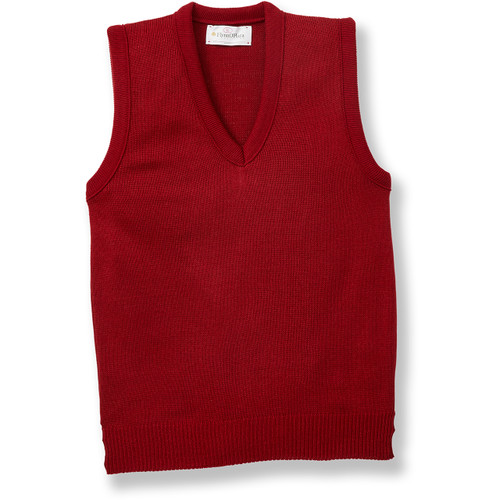 V-Neck Sweater Vest with embroidered logo [NJ799-6600/GBS-PR RED]