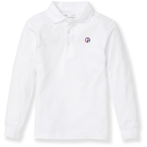 Long Sleeve Polo Shirt with embroidered logo [PA584-KNIT/GFW-WHITE]