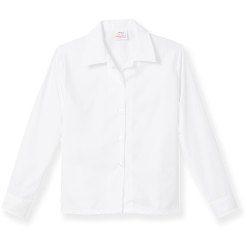 Long Sleeve Convertible Collar Blouse [NY111-356-WHITE]