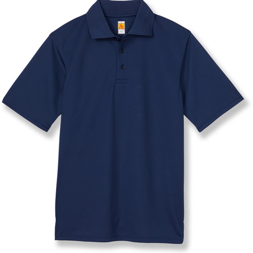 Performance Polo Shirt with heat transferred logo [TX169-8500-GHT-NAVY]