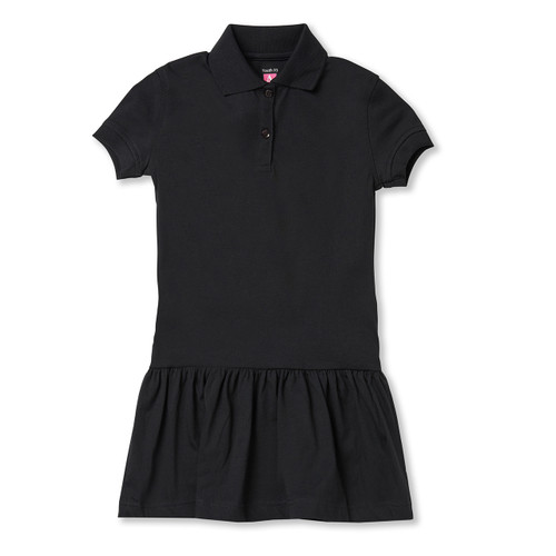 Short Sleeve Jersey Knit Dress with embroidered logo [TN021-7737-DAV-BLACK]
