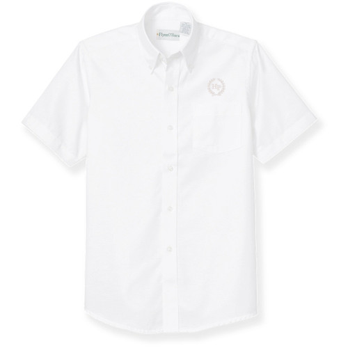 Short Sleeve Oxford Shirt with embroidered logo [TX218-OX-S HYD-WHITE]