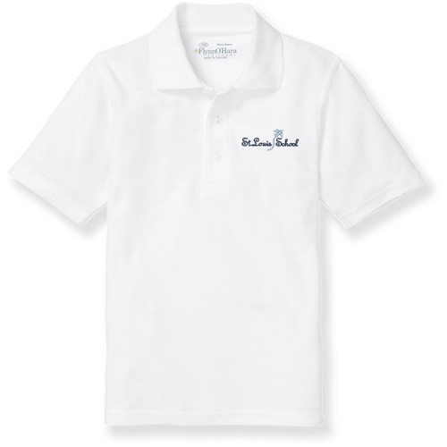 Short Sleeve Polo Shirt with embroidered logo [MD183-KNIT-LCM-WHITE]