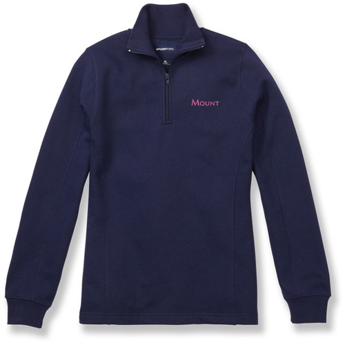 Ladies' 1/4 Zip Sweatshirt with embroidered logo [PA776-LST253MS-NAVY]