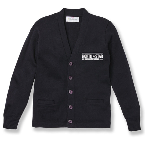 V-Neck Cardigan Sweater with embroidered logo [NJ758-1001/NSN-NAVY]