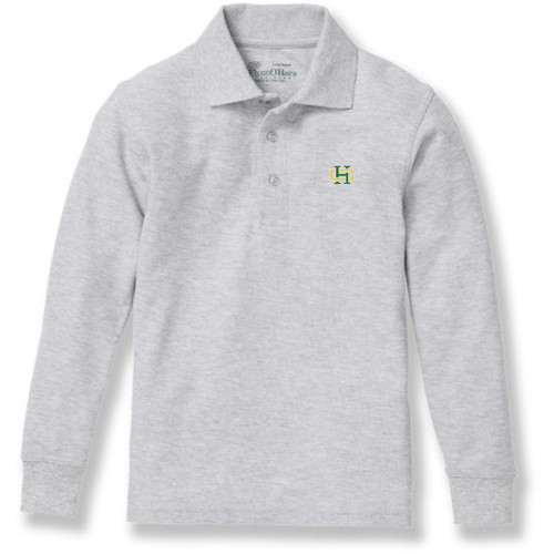 Long Sleeve Polo Shirt with embroidered logo [NY207-KNIT/HCF-ASH]