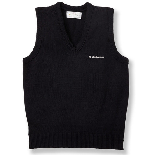 V-Neck Sweater Vest with embroidered logo [NJ135-6600/BEB-NAVY]
