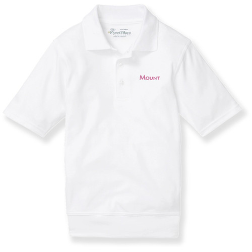 Short Sleeve Banded Bottom Polo Shirt with embroidered logo [PA776-9611/MSJ-WHITE]