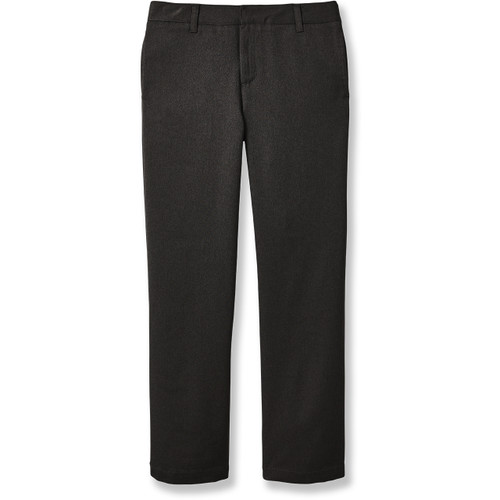 Girls' Black Flat Front Slacks [CA021-15-FLAT-BLACK]