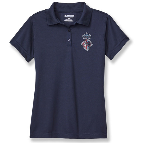 Girl's Performance Polo with embroidered logo [CA003-7728-MAJ-NAVY]