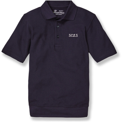 Short Sleeve Banded Bottom Polo Shirt with embroidered logo [PA851-9711-SCL-DK NAVY]