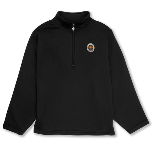 1/4-Zip Performance Fleece Pullover with embroidered logo [PA774-6133/CAE-BLACK]