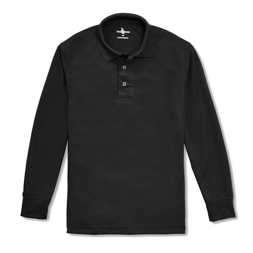 Long Sleeve Performance Polo Shirt with embroidered logo [VA107-5628/P6-BLACK]