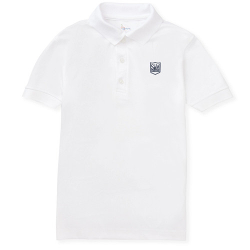 Performance Polo Shirt with embroidered logo [VA387-8500-STM-WHITE]
