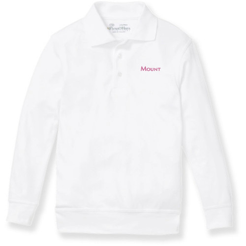 Long Sleeve Banded Bottom Polo Shirt with embroidered logo [PA776-9617/MSJ-WHITE]