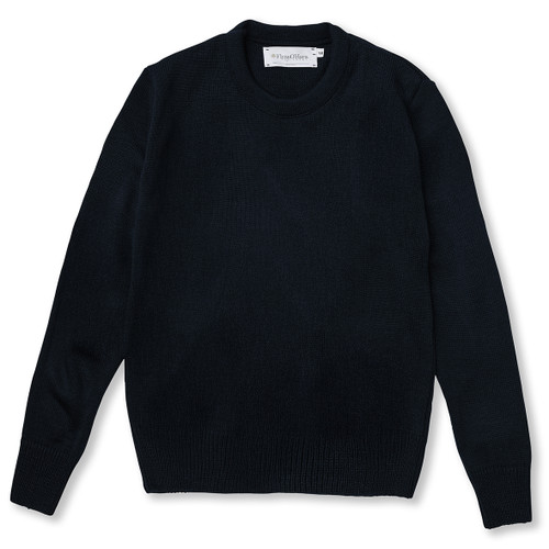 Crewneck Pullover Sweater with embroidered logo [NJ203-6530/OKS-NAVY]