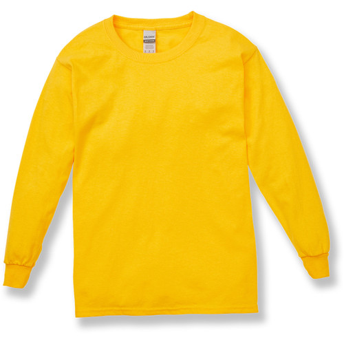 Long Sleeve T-Shirt with heat transferred logo [NY776-366/LW-GOLD]