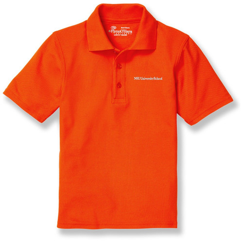 Short Sleeve Polo Shirt with embroidered logo [FL009-KNIT-USN-ORANGE]