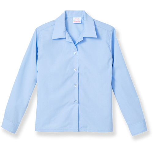 Long Sleeve Convertible Collar Blouse [NY378-356-BLUE]