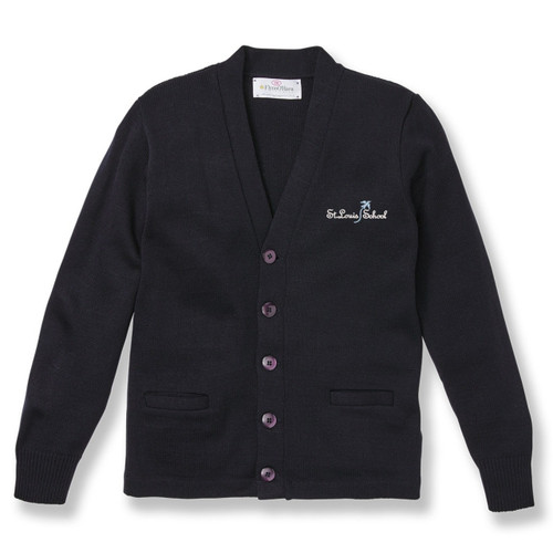 V-Neck Cardigan Sweater with embroidered logo [MD183-1001/SLC-NAVY]