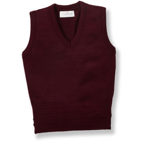 V-Neck Sweater Vest with embroidered logo [WA003-6600/CWA-WINE]