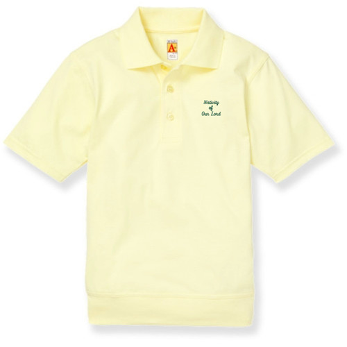 Short Sleeve Banded Bottom Polo Shirt with embroidered logo [PA714-9611/NOL-YELLOW]