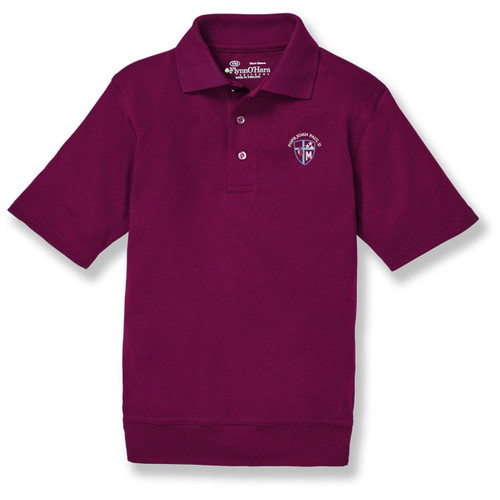 Short Sleeve Banded Bottom Polo Shirt with embroidered logo [PA861-9611/JPR-MAROON]