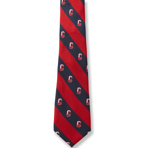 Striped Men's Tie w/Crest [PA514-3-AJC-NV/RED]