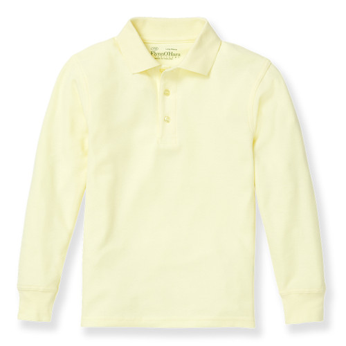 Long Sleeve Polo Shirt with heat transferred logo [VA286-KNIT/GAW-YELLOW]