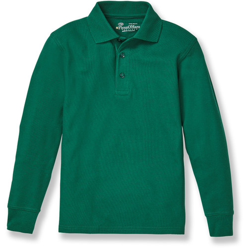 Long Sleeve Polo Shirt with heat transferred logo [NJ122-KNIT/GCM-FOREST]