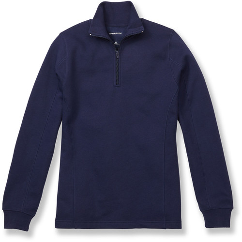 Ladies' 1/4 Zip Sweatshirt with embroidered logo [PA776-LST253M2-NAVY]