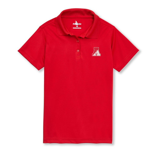 Girl's Performance Polo with heat transferred logo [NJ030-7728-TQH-RED]