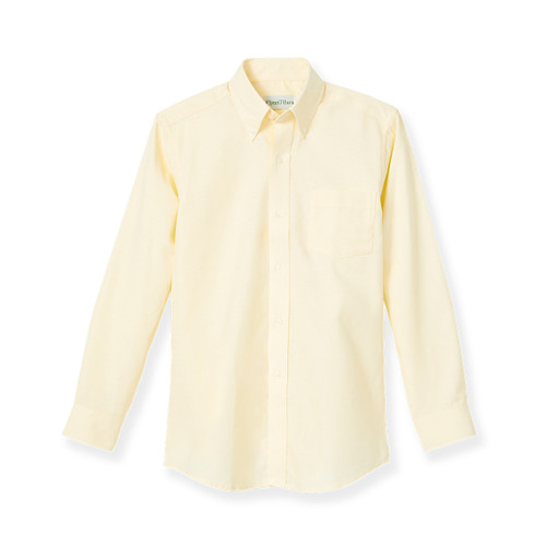Long Sleeve Oxford Shirt with embroidered logo [MI012-OX-L HAK-YELLOW]
