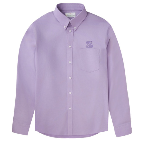 Long Sleeve Oxford Shirt with embroidered logo [NY420-OX-L ZHS-LAVENDER]