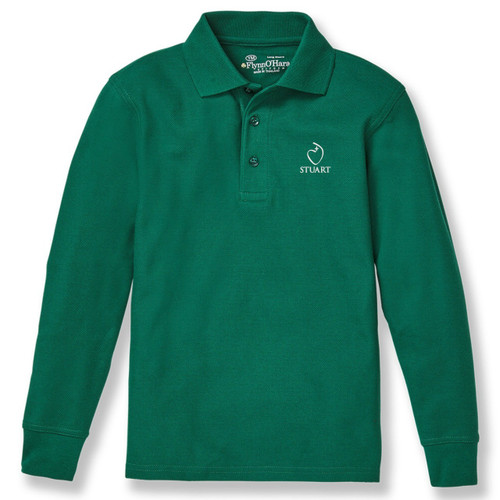 Long Sleeve Polo Shirt with embroidered logo [NJ094-KNIT/SCD-HUNTER]