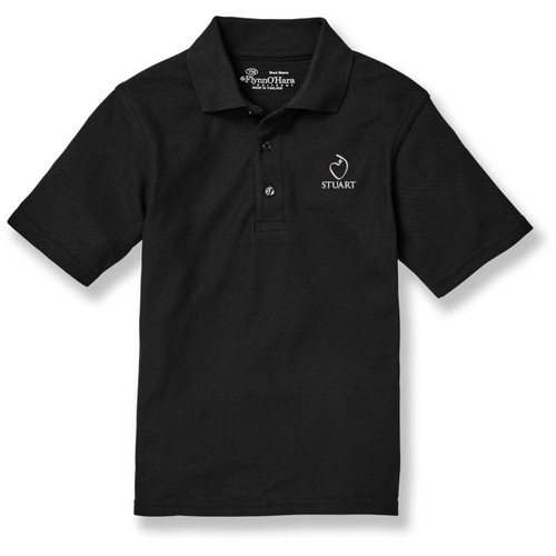 Short Sleeve Polo Shirt with embroidered logo [NJ094-KNIT-SCD-BLACK]
